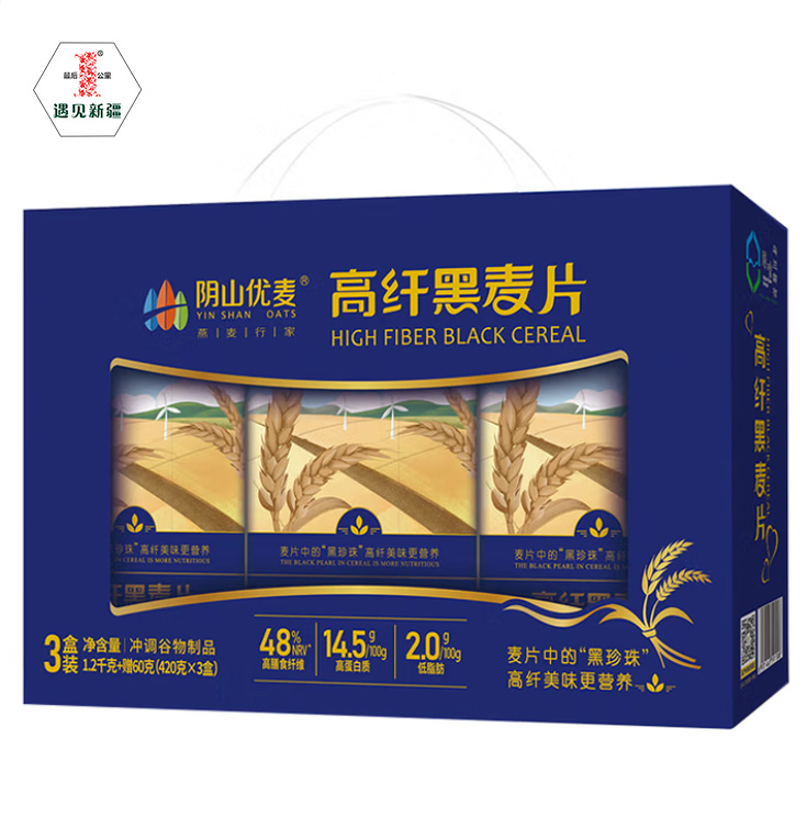 高纤黑麦片  1.2千克+赠60克（420克&times;3盒）